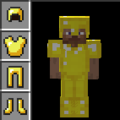 Gold armor when worn and in item form