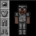 Steel armor when worn and in item form